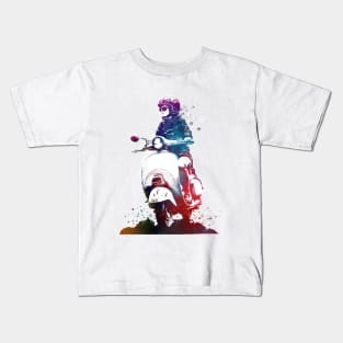 Motor scooter sport art Kids T-Shirt